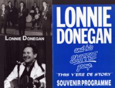 Lonnie Donnegan collection two vintage 7x5 unsigned black and white photos and 1989 UK Tour