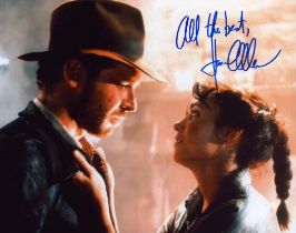 Karen Allen signed Raiders of the Lost Ark 10x8 inch colour photo. Good condition. All autographs