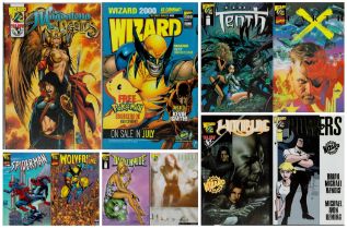 Collection of 10 x Wizard Comics :- Spider-Man Marvel (1998). Wolverine Marvel (1997). Earth X