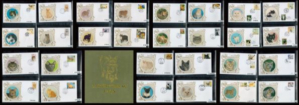 A Collection of Cats Covers - 52 Worldwide Benham FDCs from 1996 and 1997 Housed in a Bespoke