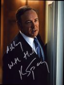 Kevin Spacey signed 8x6 inch colour photo dedicated. Good condition. All autographs are genuine hand