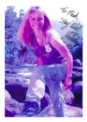 Michaela Strachan signed 8x6 inch colour promo photo. Dedicated. Good condition. All autographs