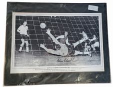 Adam Blacklaw signed Burnley's European adventures 1960 black and white photo. Mounted to approx