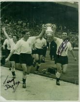 Terry Dyson and Bobby Smith signed Tottenham Hotspur 10x8 inch vintage black and white photo