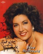 Jane McDonald signed 10x8 inch colour promo photo dedicated. Good condition. All autographs are