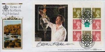 Brian Keenan signed FDC Benham. Views of Northern Ireland. 9 Stamps plus Double postmarks 27th