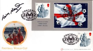 Football Johnny Haynes signed World Cup 2002 Internetstamps FDC triple PM Football 2002 Wembley