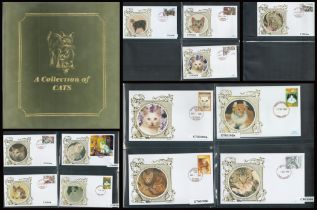 A Collection of Cats Covers - 12 Worldwide Benham FDCs from 2003 Housed in a Bespoke Binder, with