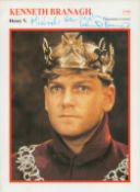 Kenneth Branagh signed 7x5 inch Henry V. colour promo photo. Dedicated. Good condition. All