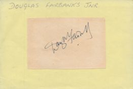 Douglas Fairbanks Jnr signed 6x4 inch album page. Good condition. All autographs are genuine hand