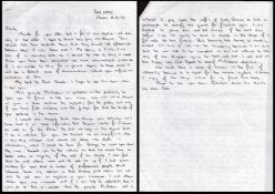 Photocopy of handwritten letter on behalf of Reggie Kray to Charlie Kray from 12/09/1997. Good