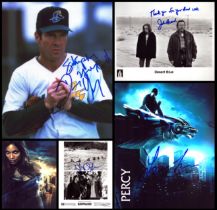 TV/FILM Collection of 5 signed 10x8 inch photos including names of Logan Lerman, Rosario Dawson,