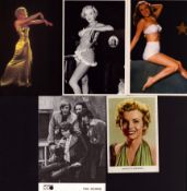 TV/MUSIC Collection of 4 Postcards pictures of Marilyn Monroe and 1 postcard of The Doors with