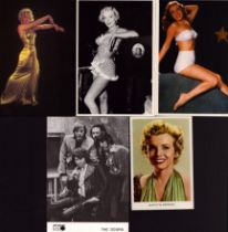 TV/MUSIC Collection of 4 Postcards pictures of Marilyn Monroe and 1 postcard of The Doors with