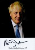 Boris Johnson Former Conservative Prime Minister 6x4 inch signed photo. Good condition. All