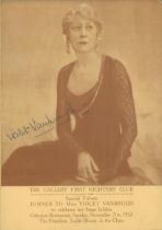 Violet Vanbrugh signed Gallery First Nighters Club programme dated 21st November 1937 signature on