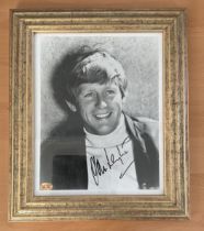John Leyton signed 12x10 inch overall framed black and white photo. Good condition. All autographs