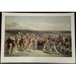 The Golfers by Charles Wagstaff after Charles Lees print 37x25 inch colour print including Key Plate