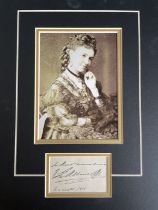 Dame Emma Albani Legendary Canadian Opera Singer Signed Display. Good condition. All autographs come