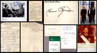 POLITICAL Collection of 10 signatures and pictures including names of Teddy Kollek, Peter Aliesch,