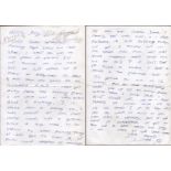 Handwritten letter from Dave Courtney to Reggie Kray, unknown date. Good condition. All autographs