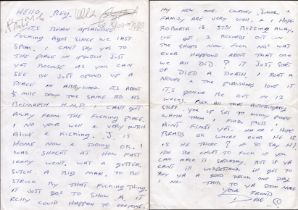 Handwritten letter from Dave Courtney to Reggie Kray, unknown date. Good condition. All autographs
