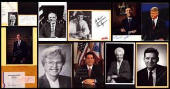 POLITICAL Collection of pictures and signatures including names of Zell Miller, Ann W. Richards, Bob