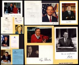 POLITICAL Collection of pictures and signatures including names of Margaret Thatcher, Benjamin