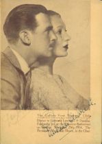 Douglas Fairbank and Gertrude Lawrence signed Gallery First Nighters Club Programme dated November