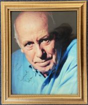 Scottish Actor Richard Wilson OBE Signed Colour Photo in black ink, Framed in a Gold Effect Frame