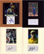 Sport Collection of 4 Signed Mounts. Includes the Signatures of Former England Cricketer Chris Read,