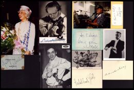 TV/FILM/MUSIC Collection of 10 signed photos and signatures including names of Michael Ande, Mark