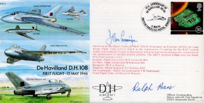 John Cunningham, Ralph Hare De Havilland Connections Signed First Day Cover. Good condition. All