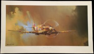 Spitfire by Barrie Clark 40x23 inch colour print. Good condition. All autographs come with a