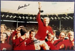 England 1966 World Cup Heroes multi signed 16x12 inch colour photo includes Gordon Banks, Martin