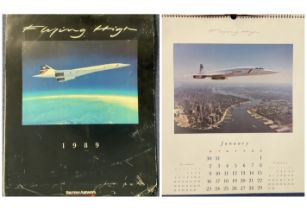 Concorde Calendar 1989 by British Airways, This Large Calendar Features the Iconic Supersonic