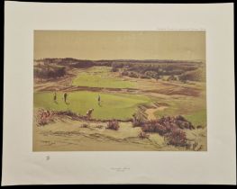 Sunningdale, The 4th by Cecil Aldin Limited Edition 245/500, 25x19.5-inch colour print. Good