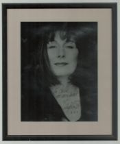 Anjelica Huston signed 9x7 Inch Mounted in a black framed to an overall 13x11 Inch. inscribed 'To