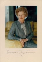 Margaret Thatcher signed colour photo 10x7 mounted piece. Good condition. All autographs come with a