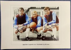 West Ham Legend's and 1966 World Cup winners Geoff Hurst and Martin Peters signed 16x12 inch