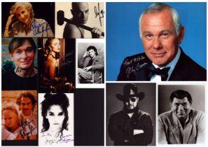 TV/FILM/MUSIC Collection of 10 signed photos including names of Hank Williams Jr., Johnny Carson,