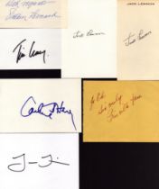 TV/FILM Collection of 7 signature cards including names of Catherine O'Hara, Jack Lemmon, Tim