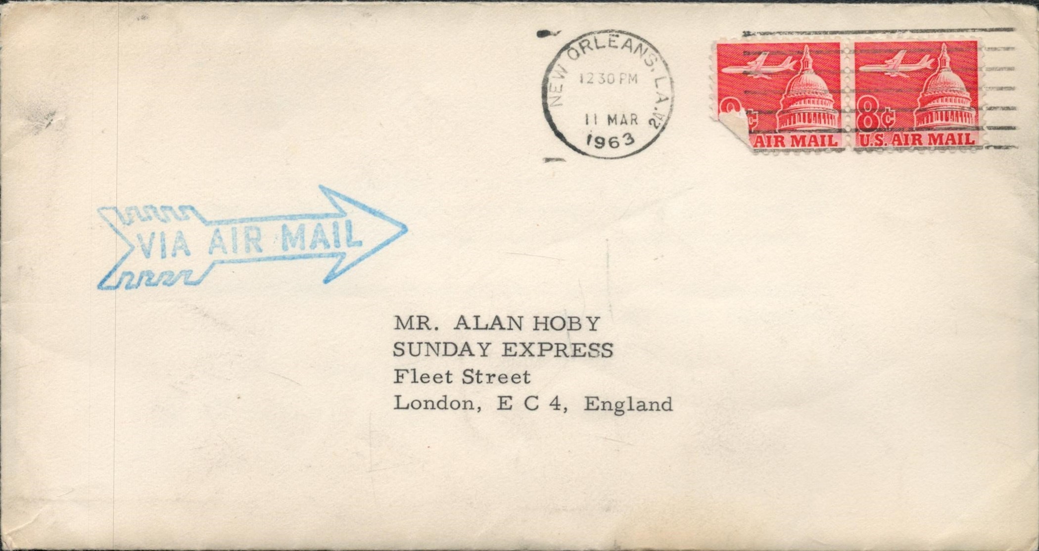 Ben Hogan TLS dated March 7, 1963, on headed note paper with original Air mail envelope