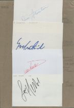 Tennis collection. 4 individually signed white cards. Signatures include Dick Stockton, Katarina