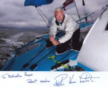 Sir Robin Knox Johnston signed 8x6 inch colour photo dedicated. Sir William Robert Patrick Knox