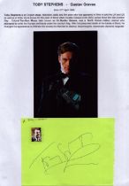 Toby Stephens signed 6x4 inch es album page and 6x4 colour photo affixed to A4 sheet. Good
