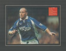 Paul Gascoigne signed 14x11 inch overall mounted colour magazine photo. Good condition. All