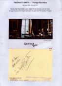 Tim Pigott Smith signed 6x4 inch es album page dedicated and unsigned 6x4 Quantum of Solace promo