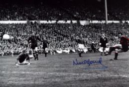 Football Neil Young signed 12x8 inch colourised photo pictured scoring for Manchester City in the