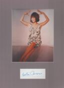 Leslie Caron 16x12 inch overall mounted signature piece includes signed white card and vintage